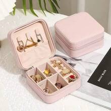 Jewelry Organizer Travel Jewelry Display Portable Travel Jewelry Boxes Storage Organizer - Blanco - Ver 6