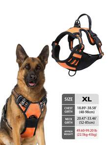 High Visibility Dog Harness - Durable, Adjustable, Comfortable, Non-Choking Design - Ideal For Outdoor Adventures, Available In Multiple Sizes - Suitable For Small, Medium And Large Pet Dogs (If Unsure Between 2 Sizes, Opt For The Larger Size As It Can Be Adjusted)
