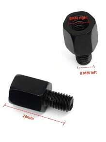 Black Mirror Adapter M10 M8 10MM 8MM Motorcycle Scooter Rearview Mirrors Adapters Right Left Hand Thread Conversion Bolt Screws 1pc - Black - View 15