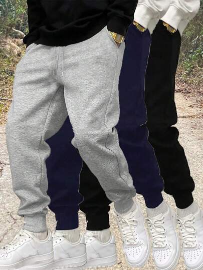 Pantalones de chándal para hombre para correr al aire libre, con cordón en la cintura y tobillos, de ajuste holgado y elásticos para uso casual y deportivo