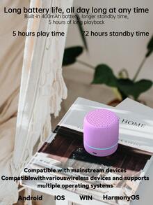Lithium Battery LED Breathing Light Portable Mini Wireless Speaker - Purple - View 7