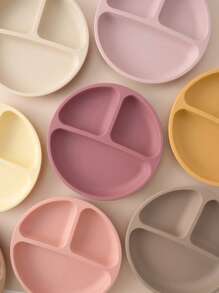 PopLittleOne 1pc Baby Sucker Silicone Dining Plate Children Dishes Suction Toddle Training Tableware Kids Feeding Bowls Baby Stuff