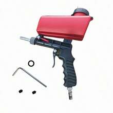 Lightweight Aluminum Alloy Pneumatic Sandblasting Gun, Fine Sand Beam Instantly Removes Rust And Old Paint; Pistol Grip, Fits Well, No Acid After Long-Term Spraying; Quick-Release Sand Tank, One-Handed Cleaning Without Dirtying Your Hands; The Whole Machine Weighs Less Than A Bottle Of Mineral Water, Carry It With You, And The Car Door Frame Will Be Refurbished Immediately - Red - View 8