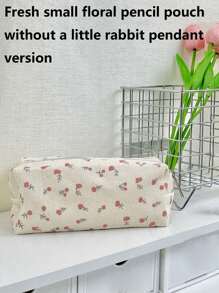 حقيبة قلم صغيرة بطبعة زهور بسيطة ، حقيبة تخزين قرطاسية جذابة وطازجة للغاية، حقيبة تخزين فرشاة مكياج، حقيبة تخزين مستحضرات تجميل صغيرة للحمل معك، إغلاق زلاجي، قوية وصغيرة ومريحة، سهلة الحمل، مناسبة للتنقل إلى العمل وإجراء الرحلات التجارية والسفر،علبة أقلام، حقيبة أقلام، حقيبة مدرسية ، مستلزمات مدرسية،عودة إلى المدرسة