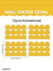 1 套创意波浪线墙贴 - PVC 防水自粘贴花，波西米亚风格可移除艺术贴纸，易于粘贴和移除，非常适合客厅、卧室、餐厅、厨房 - 幻想主题，让您的家居装饰有趣而整洁 - 彩色 - 查看 7
