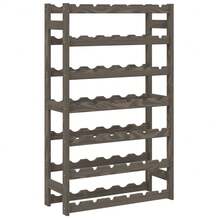 Portabottiglie Larryhot da 42 bottiglie in legno di pino massiccio grigio, bello e pratico, ideale per riporre e decorare la casa. - Grigio - Visualizzare 2