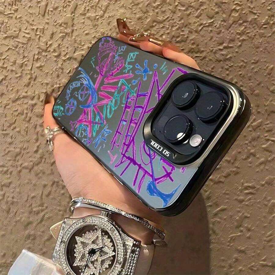 Arcanes Graffiti Jinxs Mobile Phone Case Suitable For IPhone 16, 15, 14, 13, 12, 11, Pro Max, X, XSMAX, Plus, Anti-Fall Frosted Back Shell