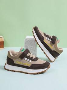 1 pereche de pantofi sport pentru copii, sport, respirabil, antiderapanți, cu sistem de agățat și buclă, confortabili și casual, pentru toate anotimpurile