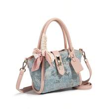 多巴胺少女配色新款中国风刺绣波士顿包女2025春夏新款枕头包单肩包斜挎包手提包