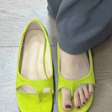 Women Flat Sandals - 螢光綠 - 查看 4