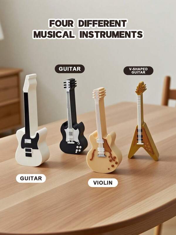 3D Printed Guitar, Electric Guitar Pick Organizer, Creative 3D, Storing Guitar Picks, Music Decorations, Stress Relief Toys, Creative Gifts, Party Decorations, For Acoustic Guitars & Electric Guitars, Bass - Durable, Lightweight, Comfortable To Hold, Acoustic Guitar Accessories,For Back To School Season, Halloween, Christmas,Lilo School Essentials