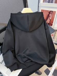 Tween Boys' Cartoon Pattern Warm Sweatshirt - Black - View 2