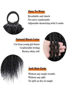 Elegant Curly Synthetic Ponytail, Wrap Around Ponytail Extensions, Deep Curly Rope Hair Accessory, 20 Inch Long Afro Ponytail, 1 Bunch Ladies Coiffure Ponytail