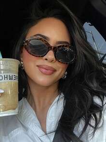 1 Stück ovale Vollrahmen Damen Modebrillen, personalisierte Outdoor Street Style ovale