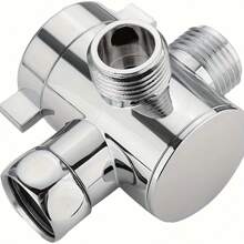 1pc American Style ABS Shower Head Diverter - Silver, Bathroom 3-Way Diverter Valve - ABS Material, Faucet Top Spray Shower Arm 3-Way Splitter Diverter - Silver - View 9