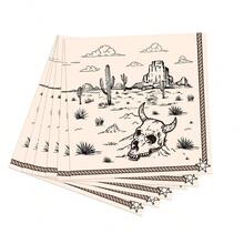 10pcs/20pcs/50pcs Cowboy Party Plates Cups And Napkins Tableware For Western Birthday Supplies First Rodeo Bachelorette Themed Paper Dessert Plates Western Party Cowboy Ranch Dinnerware Set For Wild West Birthday Party Decorations - Multicolor - View 6