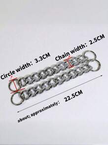 Silberne Acryl-Kette als Schuhschmuck, vielseitiger Punk-Stil abnehmbarer Schuhschnallen-Kette, nicht verblassend