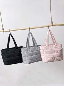 女士健身瑜伽手提包，轻便蓬松旅行行李袋绗缝单肩包手提包，适合旅行、工作、运动、周末过夜携带包