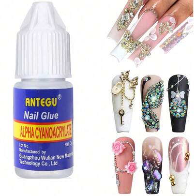 多种规格可选。一瓶美甲胶水，适用于美甲沙龙。其强力粘合力可快速持久地固定宝石、水钻、甲片和贴片。可选规格：2克/3克/7克/10克/20克。