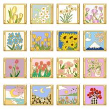 1件装花卉系列模块化手链，包含花朵元素，可DIY互换设计，都市休闲风格，圣诞节和万圣节必备单品，秋季色调，本土风情，实用时尚，充满圣诞氛围，魅力十足，不锈钢材质，圣诞装饰，秋季办公室穿搭，派对穿搭指南，圣诞礼物，圣诞家居装饰，优雅黑色风格