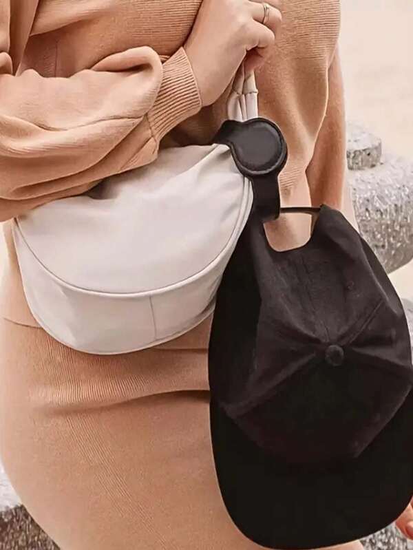 1-Pack Faux Leather Magnetic Hat Clip, Portable Wall-Mounted Bag Hanger For Hats, Secure Magnetic Closure, Durable & Stylish Design For Handbags, Purses, Travel Accessories, Hat Organizer, Sleek Design, Smooth Texture, Bag Accessories
