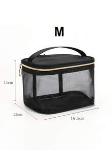 透明化妆包，防水便携，容量大。这是一款小巧便捷的女士旅行洗漱包。旅行必备品。女士包。大学必备品。旅行。女士包，度假必备品，化妆包，洗漱包，旅行必备品，旅行，包。化妆包，洗漱包，旅行必备品，女士包 - 黑與白 - 查看 7