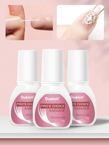 5/3/1 pieza 15g Pegamento de uñas súper fuerte para puntas de uñas, uñas acrílicas y uñas postizas. Pegamento de uñas de cepillo para uñas postizas de larga duración para uñas acrílicas, uñas postizas y puntas de uñas