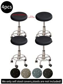 1pc/2pcs/4pcs/6pcs/30pcs Khaki Waterproof Milk Silk Coated Round Stool Covers, Modern Style, All-Season Dustproof Removable Elastic High-End Bar Stool Slipcovers, Suitable For Home, Bar Etc., Black, Light Grey, Meteor Grey
