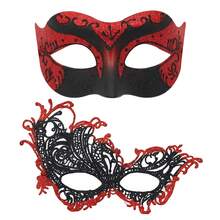 قناعان لأزياء هالوين، أقنعة كرنفالية للأزواج، أقنعة حفلات التنكر للرجال والنساء، أقنعة حفلات البندقية