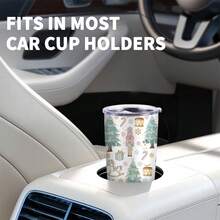 1 Peça Copo de Carro Isolado de Aço Inoxidável de 20oz Edição Limitada de Natal, Uma Reunião de Quebra-Nozes, Cavalo de Madeira e Árvore de Natal, Grande Capacidade, Pode Ser Usado Repetidamente, Uma Necessidade de Férias, Um Presente de Natal.