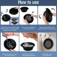 Cold Compress For Face | Collapsible Bowl For Face Ice Bath With Built-In Ice Rays | Face Ice Therapy For Acne Relief, Vagus Nerve Stimulation And Pore Shrinkage