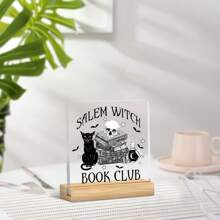 1 bucată, decorațiune vrăjitoare de Halloween WATCH BOOK CLUB Salem ornament magic misterios, ornament de birou în stil întunecat, element craniu cu poțiune de carte magică, ornament de colecție cu tematică vrăjitoare pentru prieteni, potrivit pentru R