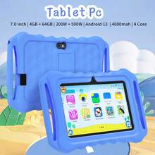 BDF 兒童電子學習平板電腦 / 4GB RAM + 64GB ROM / 7 吋平板 / 4 核心 1.3GHz / Android 13 / 1024x600 HD 解析度 IPS 螢幕 / 2MP+5MP 相機 / 4000mAh 大容量電池 / 支援 WiFi 家長控制教育遊戲 / ABS 塑料 + 矽膠材質教育平板（包含：包裝盒 / 數據線 / 使用說明書 / OTG / SIM 卡退卡針） - 彩色 - 查看 4