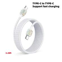 1 pièce Chargeur de voiture 2-en-1/8-en-1 avec strass, câble de charge 3-en-1 avec strass, charge rapide, Type C, USB, adaptateur de voiture, compatible avec Apple, téléphone, caméra de tableau de bord, iPad, GPS, cadeau pour les vacances/anniversaire