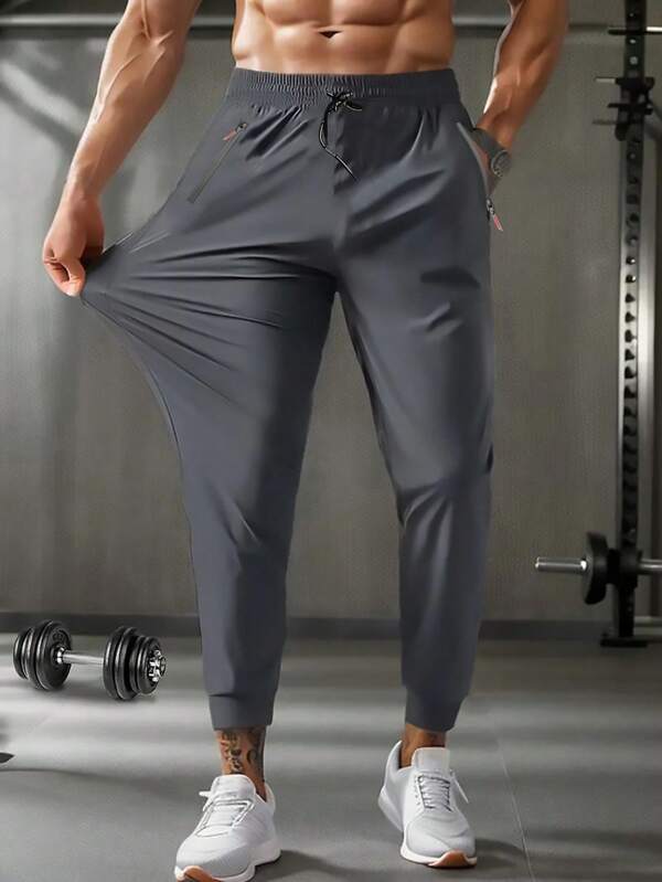 Pantalones para hombres, con absorción de humedad, secado rápido y transpirables, pantalones casuales deportivos, cómodos y versátiles para exteriores, para verano y otoño