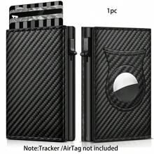 1 件时尚黑色 RFID 钱包安全卡存储轻松弹出访问男士理想礼物钱包迷你钱包钱包卡钱包钱包钱钱包 Magsafe 钱包 - 黑色 - 查看 7