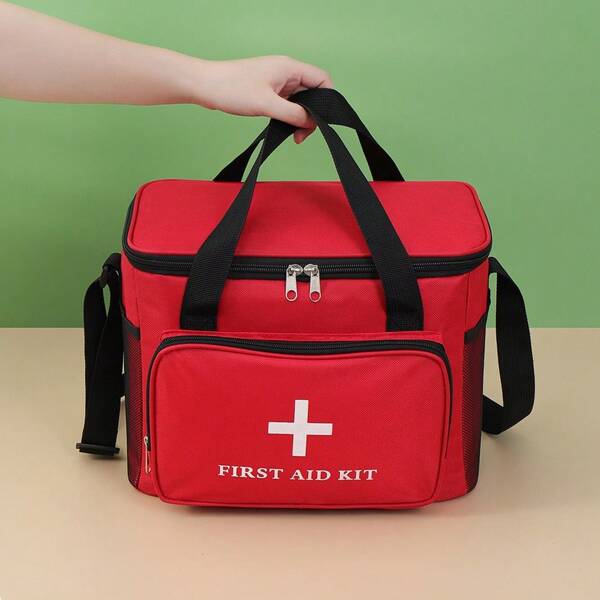 1 pièce Trousse de premiers soins familiale, sac d'urgence de voyage, boîte de rangement, organisateur de fournitures médicales ménagères, sac à outils médicaux scolaires, trousse de premiers soins portable pour étudiant, boîte de rangement de médicaments pour l'extérieur, petit sac de rangement de médicaments