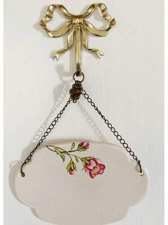 Golden Bowknot Wall Hook, Gold Bow Knot Hooks, Brass Bow Wall Hooks, Door Hanger, Towel Hooks, Brass Coat Hooks, Decorative Hooks For Wedding, Bathroom, Living Room, Kitchen Decor , Brass Metal Wall-Mounted Hanger For Living Room Bathroom, Painted Finish, Easy Install, Vintage Ribbon Design Hooks, For Use In Bedrooms, Bathrooms, Nordic Retro Clothes Hook, Coat Hook, Bedroom Porch Bathroom Decoration, Solid Brass Bow Shape Wall Hook