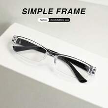 10pcs Classic Small Frame Reading Glasses Value Pack, Fashion High-Definition Transparent PC Lenses, Colorful Temples, Lightweight Classic Frame, Simple & Comfortable For Men & Women, Daily Work & Reading - 4 Black + 3 Brown + 3 Red - View 8