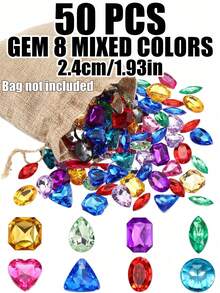 1/10/50/100 件潜水和泳池宝石玩具、泳池玩具、男孩女孩玩具、海盗宝藏亚克力宝石，适用于儿童沐浴、泳池游戏和派对装饰 | 多色假钻石，用于寻宝乐趣、侏罗纪恐龙、海洋动物、钻石戒指、女孩高跟鞋和角色扮演玩具 - 多顏色 - 查看 23