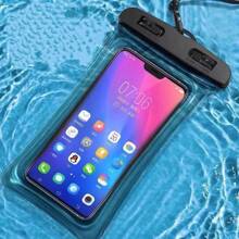 通用防水手机袋适用于 15 14 13 12 11 Pro Max XS Plus Galaxy 手机，夜光防水袋最大支持 7.0 英寸，气囊设计，海滩和旅行必备