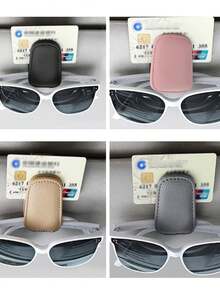 車用眼鏡架,遮陽板組織者,多功能車用眼鏡夾 - 黑色 - 查看 2