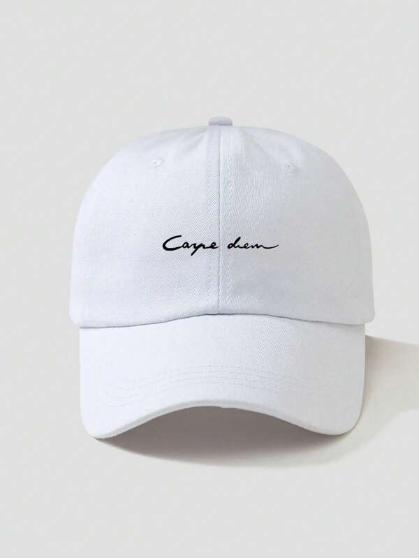 1pc Men's Casual Adjustable Letter Print Baseball Cap, Minimalist Design Suitable For Everyday Wear