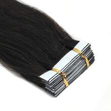 CEXXY #1 Tape In Extensions, 20 Pieces, 100% Real Remy Human Hair, Brazilian Straight Extensions, Skin Weft, Self-Adhesive, Salon-Quality Stick-On For Women - S1 - Xem 7