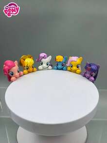 MY LITTLE PONY 1/2/3/4/6/12 Stück Party Puppe 3D Dekorations Armband Blind Box kleine Statue Dekoration zufälliger Handydekor, 6 Farben zufällig, Überraschungsgeschenk Party Geschenk, süßer Anime-Stil, Heimdekoration geeignet für Partygeschenke, Zuhause, Partyzubehör, Geschenke