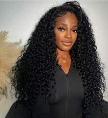 Jerry Curly Half Wig Human Hair 200 Density 3 In 1 Seamless Flip Over Half Wigs Human Hair Glueless Wear And Go Beginner Friendly Kinky Curly Wig Human Hair Drawstring Headband Wig For Women 20 Inch - Natural Black - 查看 1