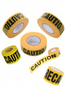 1pc Caution Tape PE Non-Adhesive Warning Tape CAUTION Decorative Barrier Tape Traffic Floor Guardrail Isolation Warning Bright Yellow With Bold Black For Best Readability Maximum Visibility Designed For Danger/Hazardous Areas - Multicolor - View 1