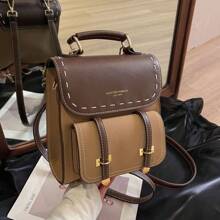 Women Fashion Backpacks - 卡其色 - 查看 10