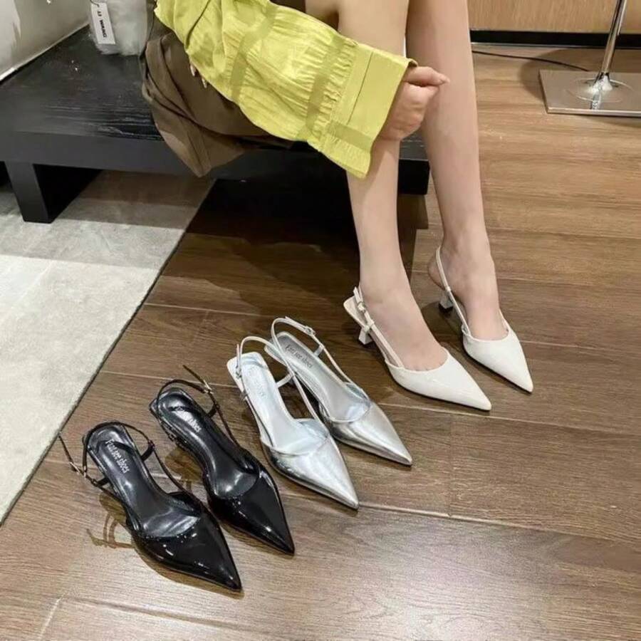 Women Heeled Sandals - 銀色 - 查看 1