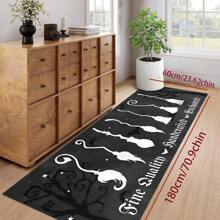 1/2pcs Halloween Skull Horror-Anti-Slip, Waterproof And Washable Floor Mats Are Suitable For Indoor, Laundry Room, Entrance Passage, Kitchen, Living Room, Bedroom And Bathroom, And Are Perfect Gifts For Home Decoration And Bathroom Floor Mats.